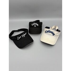 Golf Visors Lot of 3 Callaway Black & White & Fusion Technology Outdoor Wear